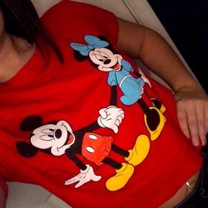 disney mickey and minnie mouse crop top